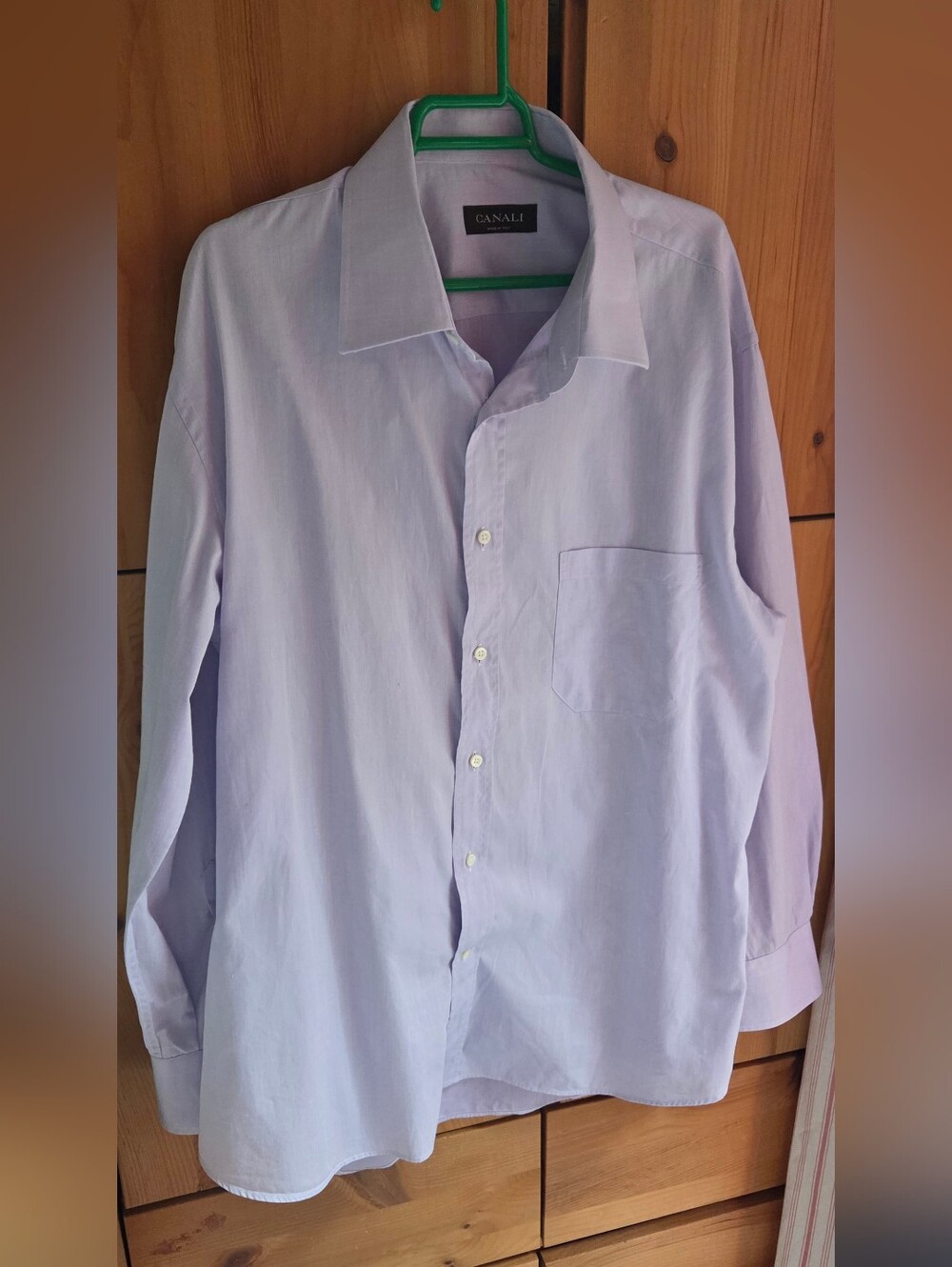 Canali Men's Lilac Cotton Dress Shirt Size 17 Or 43